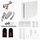 Nintendo White Premium Wii Console with 2 Remotes, 2 Nunchucks, Dual Dock Stand, Sensor Bar, AV Cable