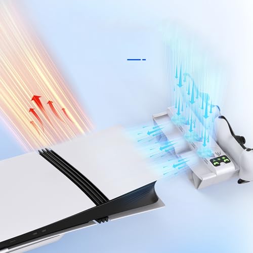 image for XinGeeek Horizontal Cooling Stand for PS5 Pro/for PS5 Slim Disc & Digi