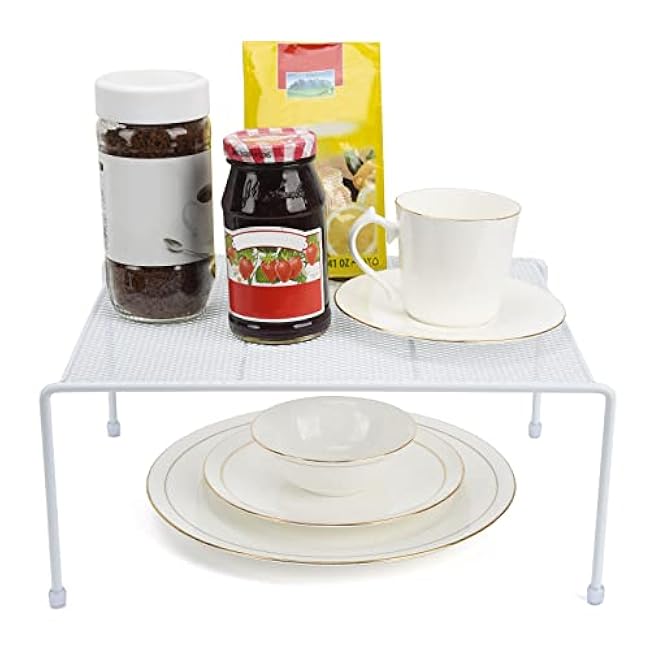 Mesh Set of 2 Kitchen Shelves Cabinet Storage Shelf Rack 13.1 x 10.2 Inch White