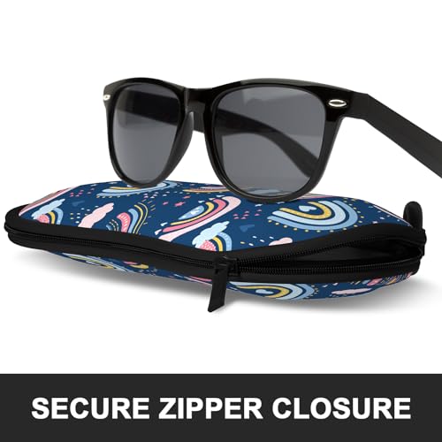 Image of Sunglasses Soft Case, Ultra Light Portable Neoprene Zipper Glasses Case for Men Women