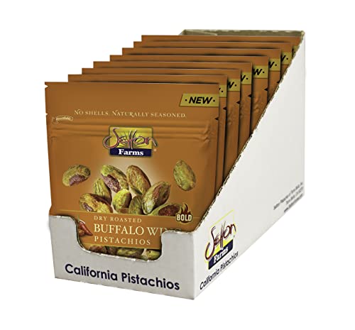 Image of Pistachios Seasoned Shelled Kernels, Buffalo Wing, 2.5 Ounce Bags, Pack Of 8, Kosher