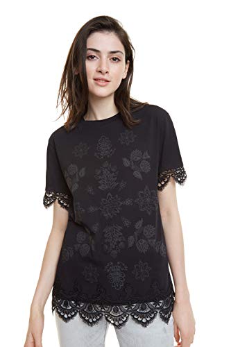 Desigual TS_Gante T-Shirt Femme Original à Motifs Graphiques