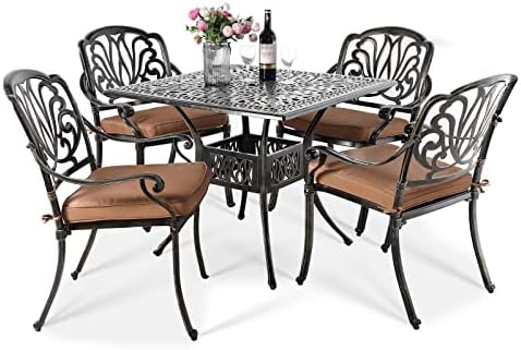5 Piece Square Dining Chairs with Cushions