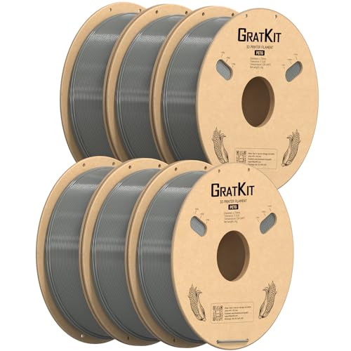 Filament PETG 1.75mm GratKit bobine 6x1KG gris pour impression 3D