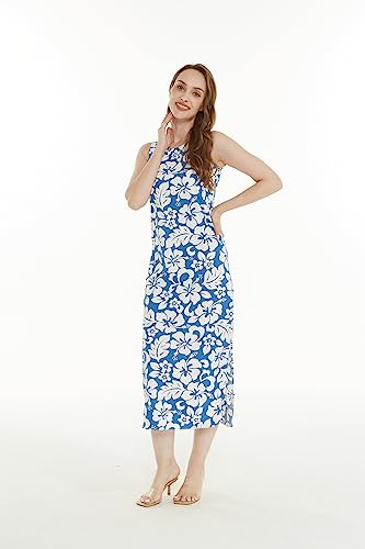 Image of Hawaii Hangover Family Matching Clothes, Classic Vintage Hibiscus Blue | Family matching Hawaiian outfits, Classic Vintage Hibiscus Blue, 100% cotton, machine washable, tropical floral print, luaus