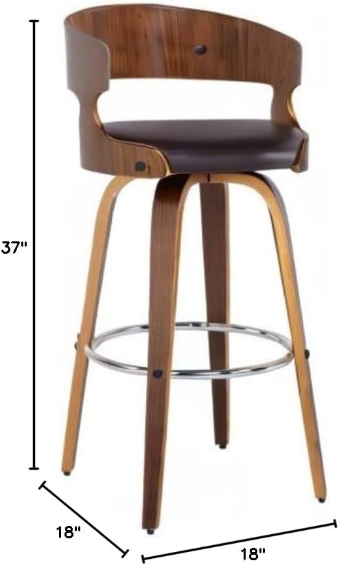 Miniatura 2 de Armen Living Taburete de bar Arctic (altura), color marrón