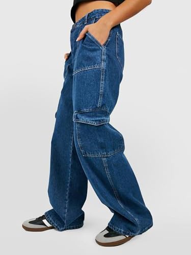 Image of KOTTY High Waist Wide Fit Jeans - Women's Relaxed Denim with Wide Leg