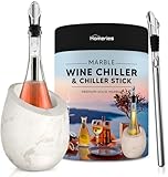 Homeries Marble Wine Chiller Bucket - Wine & Champagne Cooler for Parties, Dinner – Keep Wine & Beverages Cold, Wine Chillers for Bottles –...