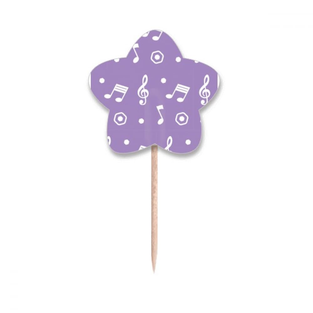 Pics cupcake notes de musique et drapeaux étoiles violet pour buffet
