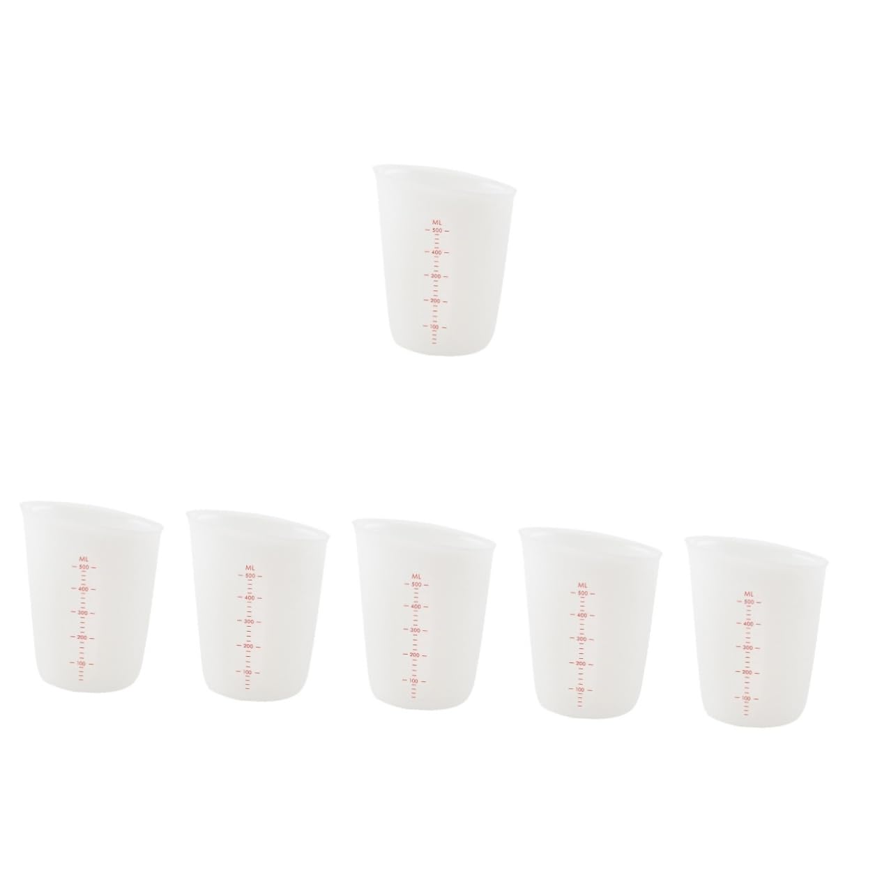 PRETYZOOM 6 Pièces gobelet doseur tasses à mesurer souples pot à mesurer verre mesureur measuring cups résine epoxy transparente gobelet en silicone récipient à liquide avec graduations