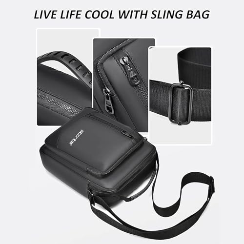 Image of Storite Stylish Sling Bag for Men Messenger Crossbody Bag for Multi Purposes & Travel Office Business One Side Shoulder Carry Handbag For Men
