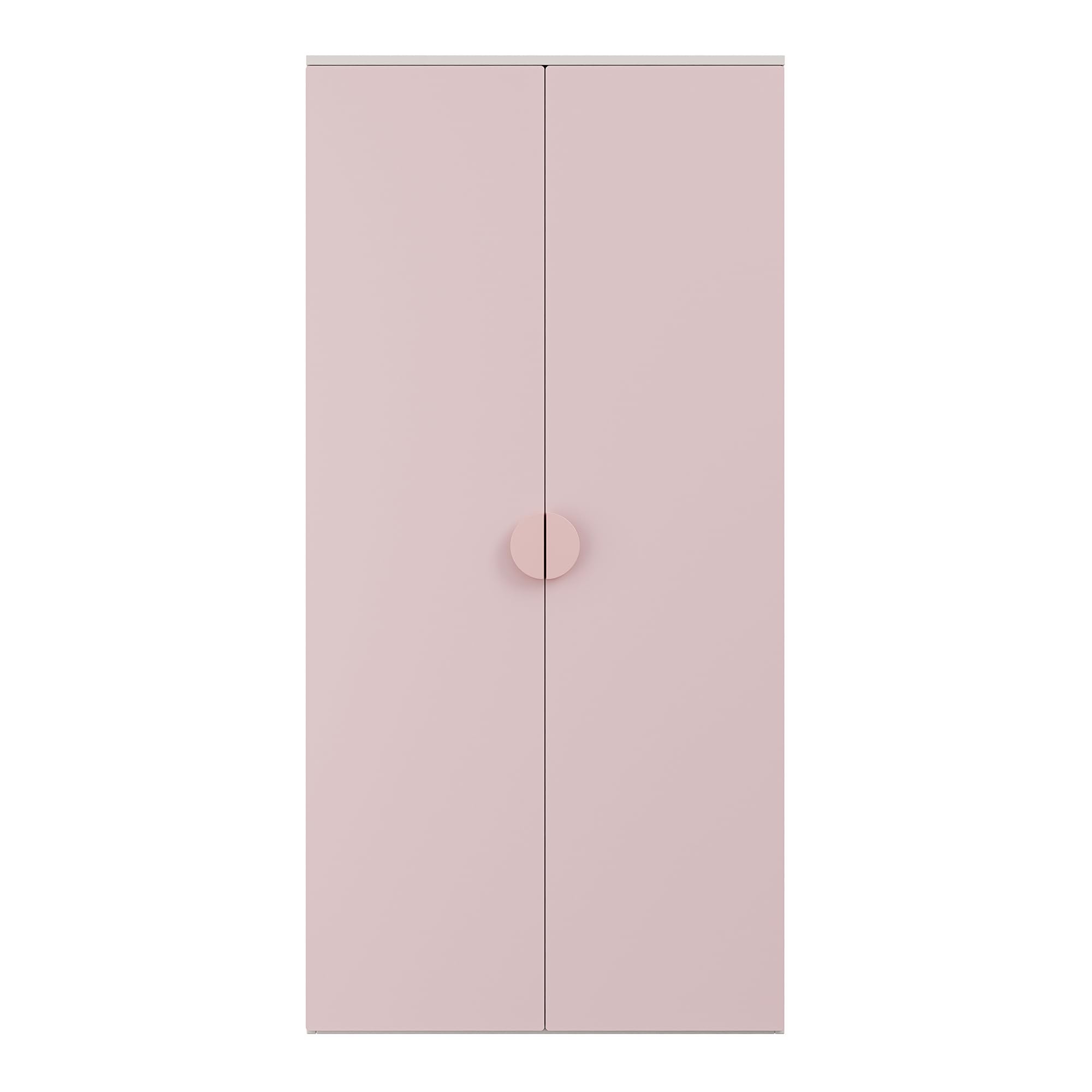[en.casa] Armoire de Chambre pour Enfants Meuble de Rangement à 2 Portes Penderie pour Vêtements Stable Pratique Élégant Chambre d'enfant MDF Panneau de Particules 123 x 60 x 40 cm Blanc Rose