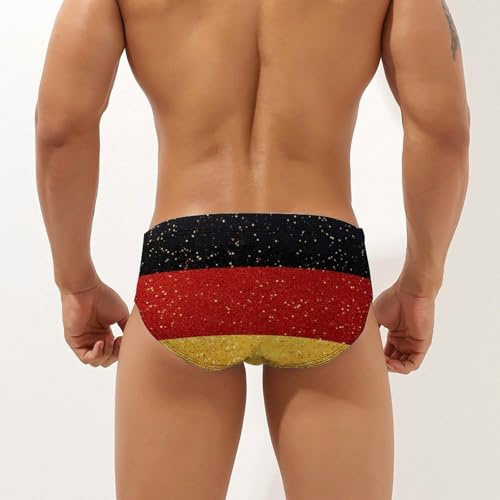 Glitter Pattern German Flag Mens Swim Briefs Sexy Bikini Swimwear Bathing Suits Trunks2