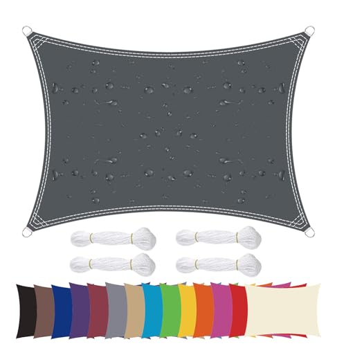 Moboo Sonnensegel Sonnenschutz Sonnendach Balkon Wetterschutz wasserabweisend Winddicht PES 420D 96% UV-Schutz für Garten Outdoor Viereck Rechteck Quadrat Grau, 1.5x1.5m