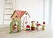 Tender Leaf Toys - Rosewood Cottage - Portable Furnished Wooden 2-Story Dollhouse Set with Handle, 4 Pcs Miniature Toadstool Family with 10 Accessories - Pretend Play Gift for Kids - Age 3+