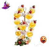 Cocktail Tree Stand, Metal Drink Champagne Tower, 3 Tier - 12 Holders For Mimosa Bar, Martini, Wine, Margarita Glass Cups (Gold)