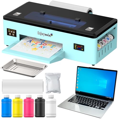 A3+ DTF Printer 100% Transfer Rate DTF Transfer Printer Machine with Laptop for DIY Print T-Shirts Leather Other Textile (A3 Printer + Laptop + Software + 5x250ml Ink + Roll of Film)