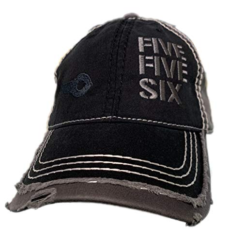BlvdNorth Five Five Six Ar-15 Hat/Cap Black/Grey Distressed 5.56 2.23