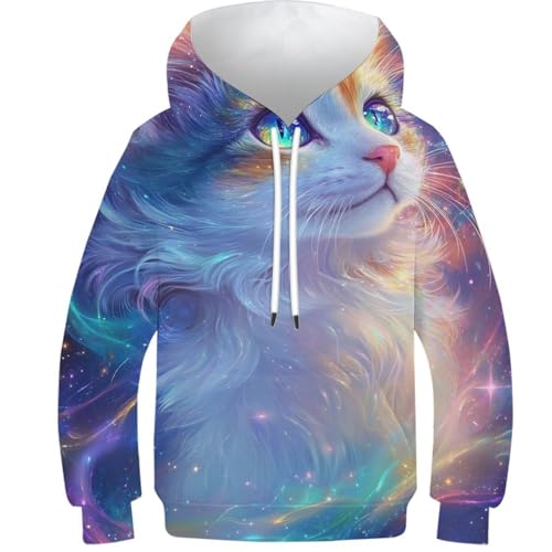 Sweat-shirts à capuche unisexes enfants 12-14 ans motif 3D galaxie
