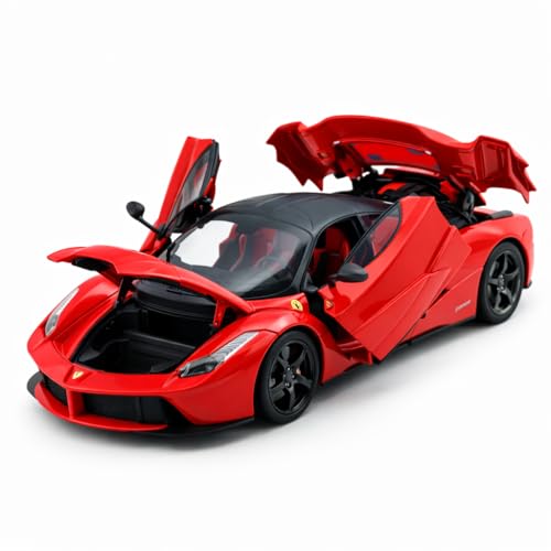 Image of 1:24 Scale LaFerrari Die Cast Metal Car Model with Openable Doors & Hood, Detailed Interior, Pull Back Action Toy Car for Kids & Collectors, Display Model