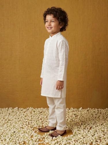 Image of AJ DEZINES Kids Kurta Pajama Set For Boys | Embroidery Chikankari Kurta Set | Cotton Stylish Boys Kurta Pyjama |Party & Ethnic Wear | Perfect For Festivals Wedding & Family Function