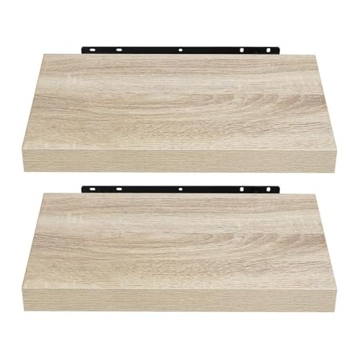 EUGAD Wandregal Wandboard 2er Set Hängeregal Holz Board Modern Sonoma Eiche 40x23x3,8cm 0083QJ-2