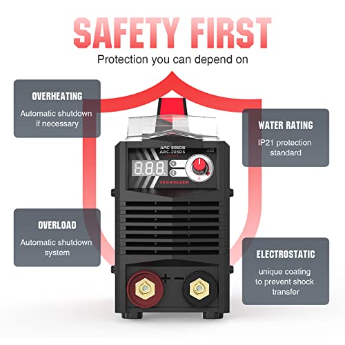 Yeswelder Arc Welder 205Amp Digital Inverter Igbt Stick Mma Welder,110V/220V Dual Voltage Hot Start Portable Welding Machine #TOP2