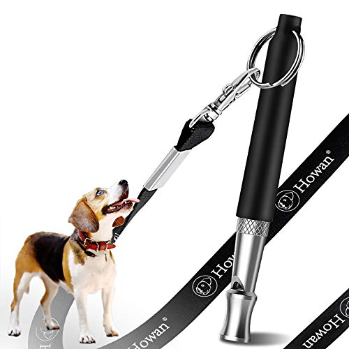 Howan Dog Training Whistle, Professional Dogs Whistles- Adjustable Pitch for Stop Barking Recall Training Tool Include Free Black Strap Lanyard
