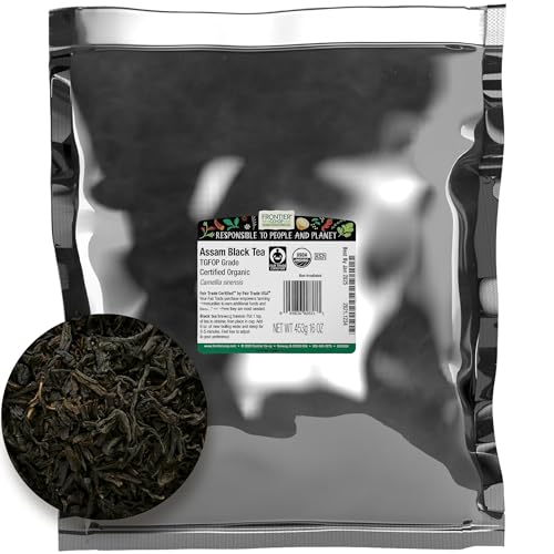 Frontier Co-op Organic Fairtrade Assam Black Tea, Tippy Golden Flowery Orange Pekoe - Loose Leaf, Kosher | 16 Ounce (Pack of 1)