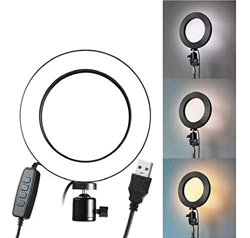 Ring Light Selfie Anel com Mini Tripe Led 10 Polegadas Profissional Mesa Youtuber Make