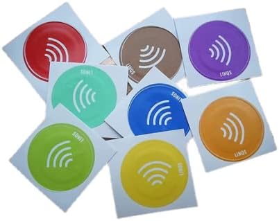 LINQS® Original NXP Chip Waterproof RFID/NFC Tag Stickers (Set of 8) | for All Phones | NXP NTAG213 chip | Works on iPhone - NDEF Formatted