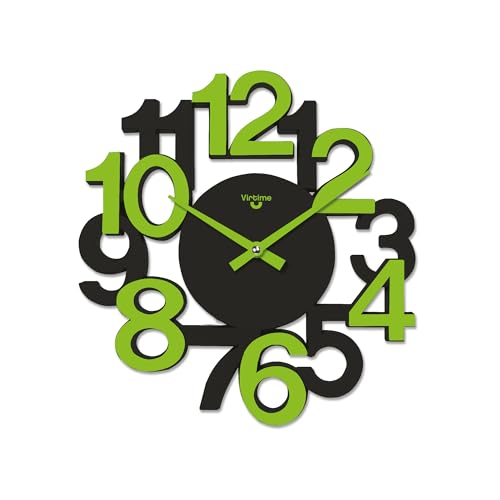 VIRTIME Orologio da Parete con Numeri Grandi, Diametro 35 cm