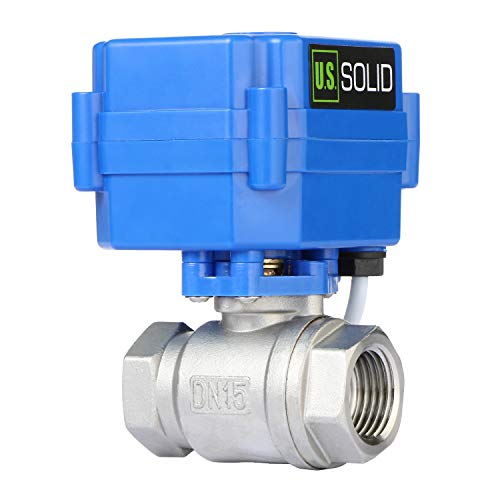 Vanne a sphere motorisee DN15 en acier inoxydable US Solid 9-24V AC DC - 5