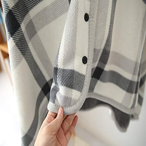 Nclcpvo Fleece Wearable Blanket, Comfy Poncho Throw With Buttons, Plush Sleeveless Blankets, Lightweight Wheelchair Blanket, Wheelchair Warm Blanket, Shoulder Blanket For Women #TOP2