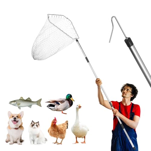 NigWarm Chicken net Catcher, Chicken coop Accessories, 75 -inch Thickened Stainless Steel Catcher...