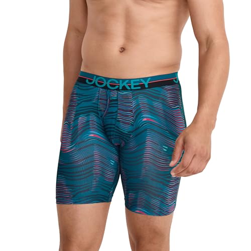Jockey Men's Underwear Infinite Cool Microfiber Stretch 8" Long Leg Boxer Brief - 3 Pack2