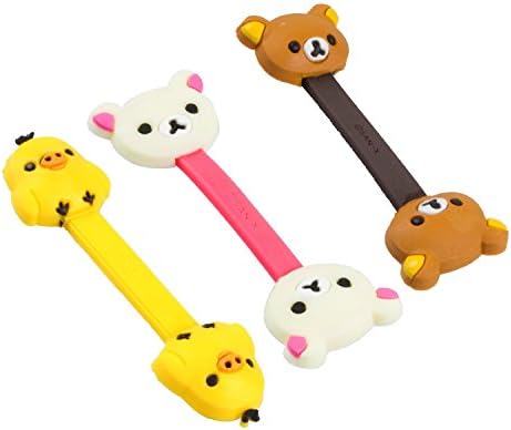 Qaoquda 3Pcs Cable Tie Cord Organizer Wire Wrap Headset Headphone Earphone Wrap Winder Cute Cartoon Animal Cable Manager
