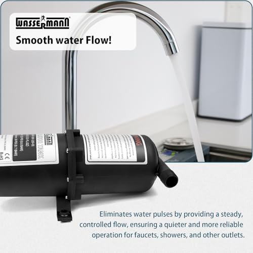 Image of WASSERMANN Pre-Pressurized Accumulator Tank,33.8 oz (1 L) 125 PSI Water Pump Flow Control with Internal Bladder Reduced Pump Cycling, Suitable for RV, Boat, Travel Trailer, Caravan