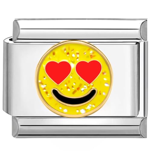 Quiges Fashion Jewels Italian Charms Smiley dans l'amour 9mm