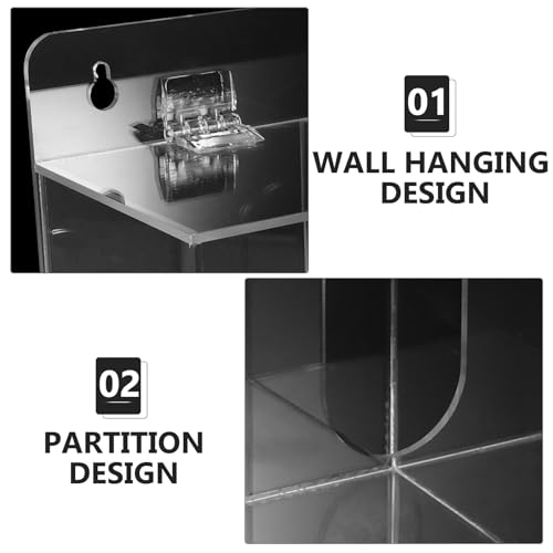 Support mural acrylique pour masque de protection avec deux compartiments de stockage