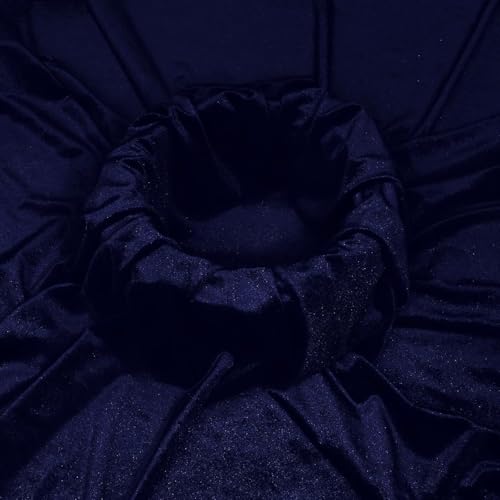 Image of Amazon Brand - Umi 10 Mtr Multi Purpose Velvet Fabric Cloth for Decoration, Trousseau Packing, Party Hall, Bouquet, Gift Packing, Decor, Pooja Room (10 Mtr, Blue), Solid