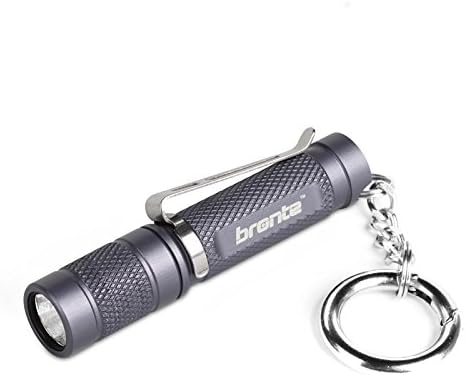 Grey Color Bronte BT01 150 Lumen CREE XP-G2 LED Mini Keychain Flashlight with reversible clip, Powered by 1AAA battery, IPX-8 Waterproof, 4 Modes from Firefly to Strobe