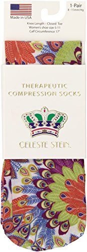 Celeste Stein Therapeutic Compression Socks, Bright Peacock, 8-15 mmHg, Mild