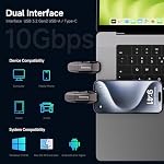 fanxiang USB Flash Drive 512GB,1050MB/s External SSD,Type C& USB A 3.2 Gen2 Portable ssd,Solid State Drive USB Stick for iPhone 15/Android/PS5/Tablet/PC/Mac