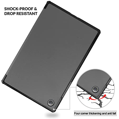 Image of Robustrion Smart Trifold Hard Back Flip Stand Case Cover for Samsung Galaxy Tab A8 10.5 inch [SM-X200 /X205 /X207] 2022 - Grey