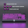 KOPJIPPOM Large Print Backlit Computer Keyboard, USB Full Size Wired Keyboards with 7-Colors Backlight, Wrist Rest, Light Up Keyboard for Windows, PC, Laptop - Easy to See, Easy to Setup