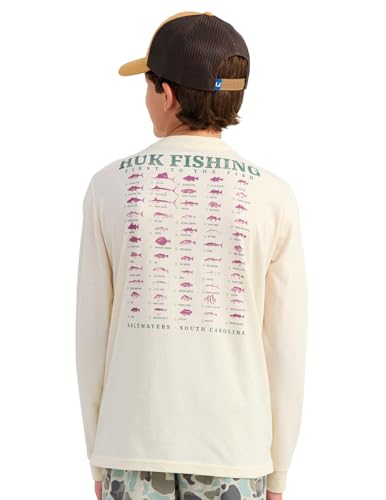 Catálogo de Ropa de Pesca para Niño los más solicitados. 43 HUK - Playera Unisex de Manga Larga para niños, Suave, cómoda, con Divertidos diseños de Pesca para Uso Diario, SC Fish - Garceta, Small