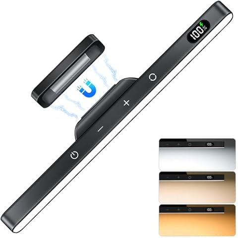 WILLED 3W Dimmable Mirror Lights,3 Colors Adjustable Wall Light with 120 LED,Touch Control,2000mAh Rechargeable Battery Makeup Light, Magnetic Stick Light Bar for Cabinet,Kitchen,Closet,Bedside,Desk Cover