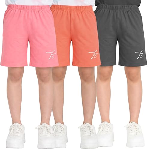 Image of TotzTouch Shorts for Kids Girls Pack of 3 | Summer Cotton Shorts| Kids Casual Cycling Shorts