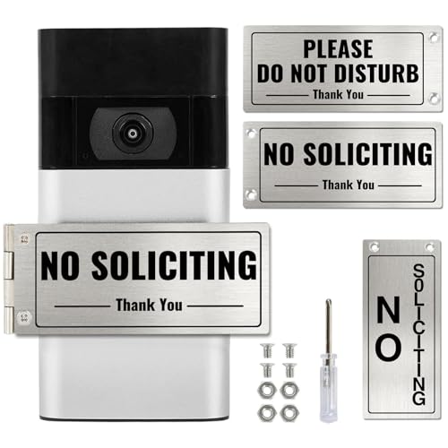 Metal Rotatable Doorbell Cover - No Soliciting Sign